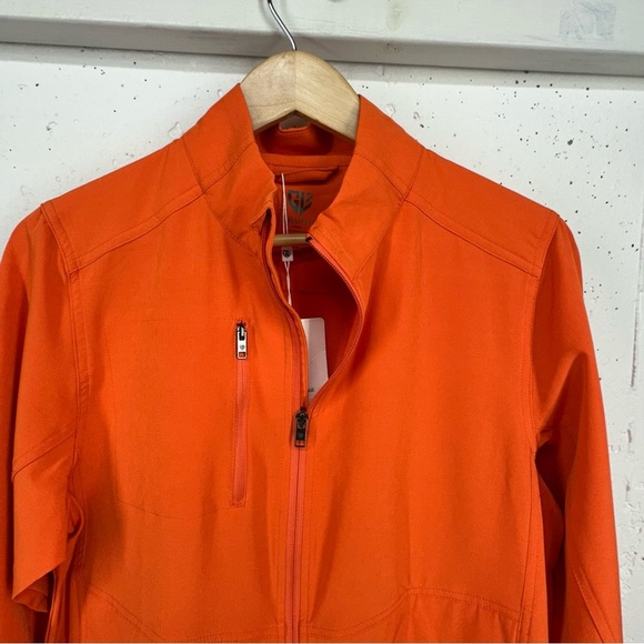 Graham Luxe by 1764 Men’s size Small Red Orange Kash Zip Up Golf Jacket NEW - Picture 2 of 11